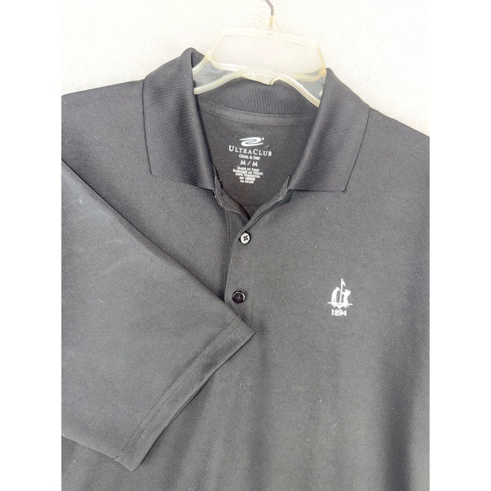 UltraClub Mens Medium Black Cool & Dry Polo Country Club of Asheville‎ 1894
